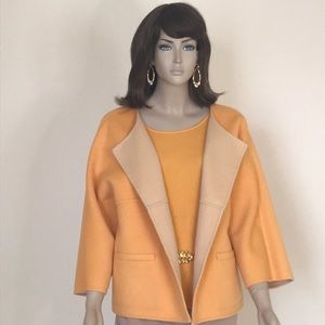 ST JOHN 2 piece double face wool jacket & cashmere sleeveless sweater